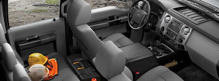 XLT Crew Cab in Steel cloth with available flow-through console and optional equipment.