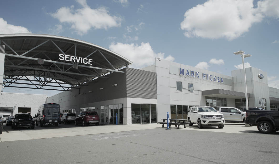 Exterior shot of Mark Ficken Ford Lincoln Service Center
